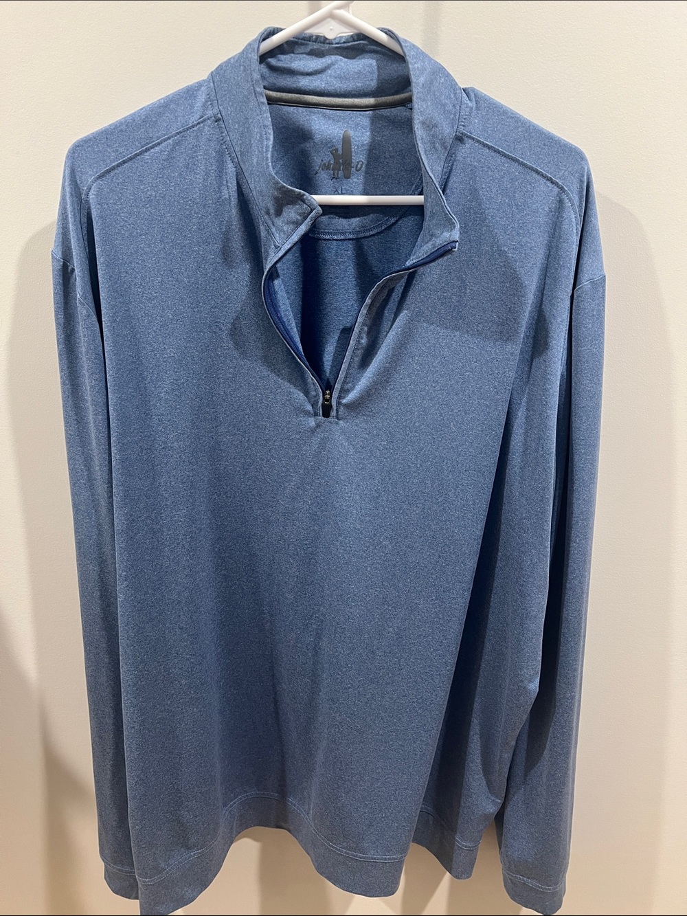 johnnie-O Men's Light Blue Zip-Up Quarter-Sleeve Pullover